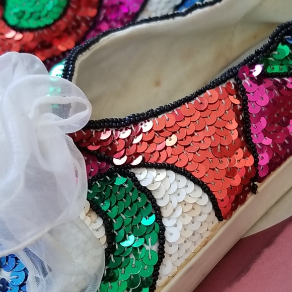 Vintage 1980's Sequin Tennis Shoes - On Your Feet - Picture 7 of 16